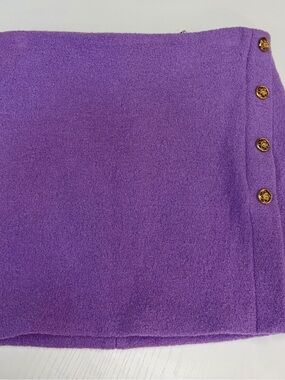 Zara Purple Mini Skirt with Gold Buttons